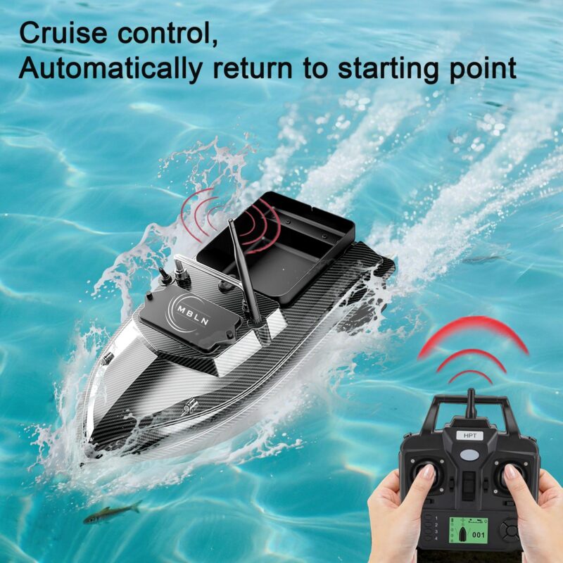 MBLN Smart Remote Control Fishing Bait Boat with 160 GPS Positions, 4.41LB Load Capacity, Battery-Powered, Wireless, No Laser, for Fishing Gear - 图片 3