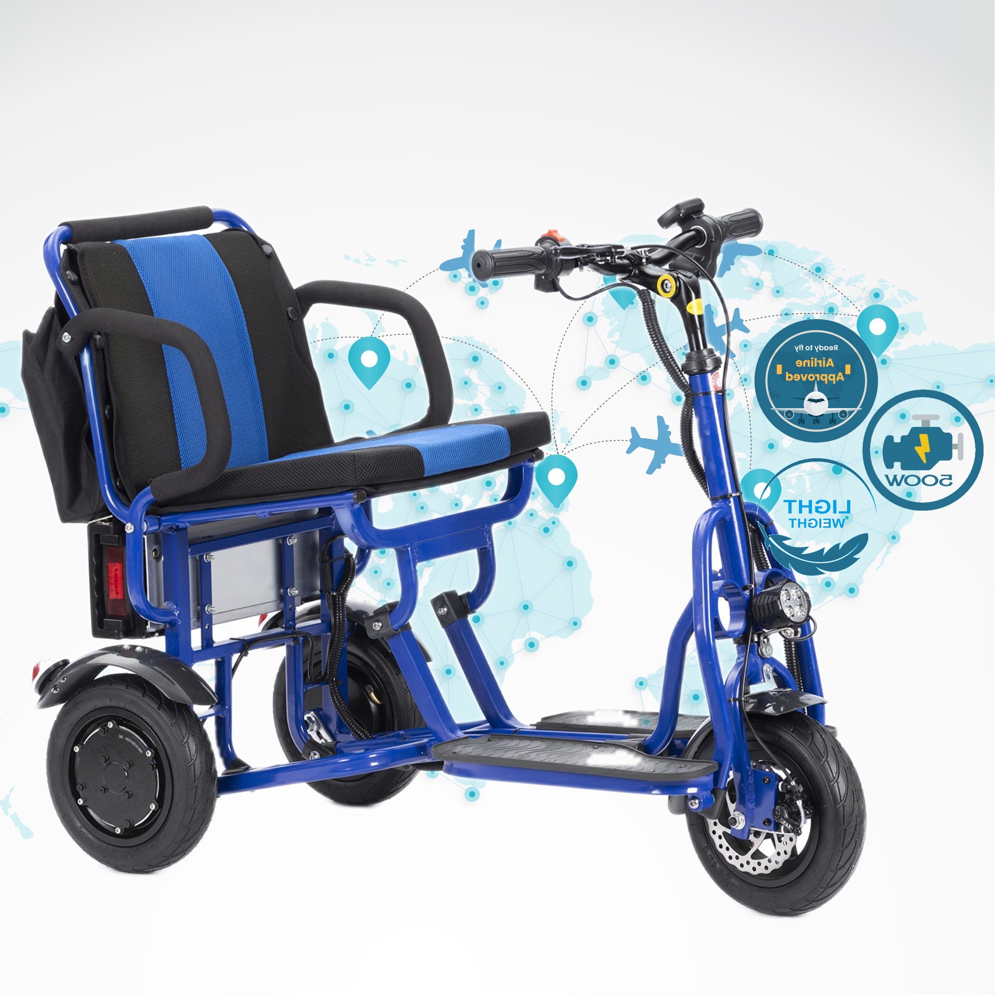 Cougar Folding Mobility Scooter, Lightweight Portable Scooter for Adults - 3 Wheel Motorized Scooter - Travel Scooters, 280lbs, Only 49lbs - 15mi Range Electric Scooter Adults - 图片 12