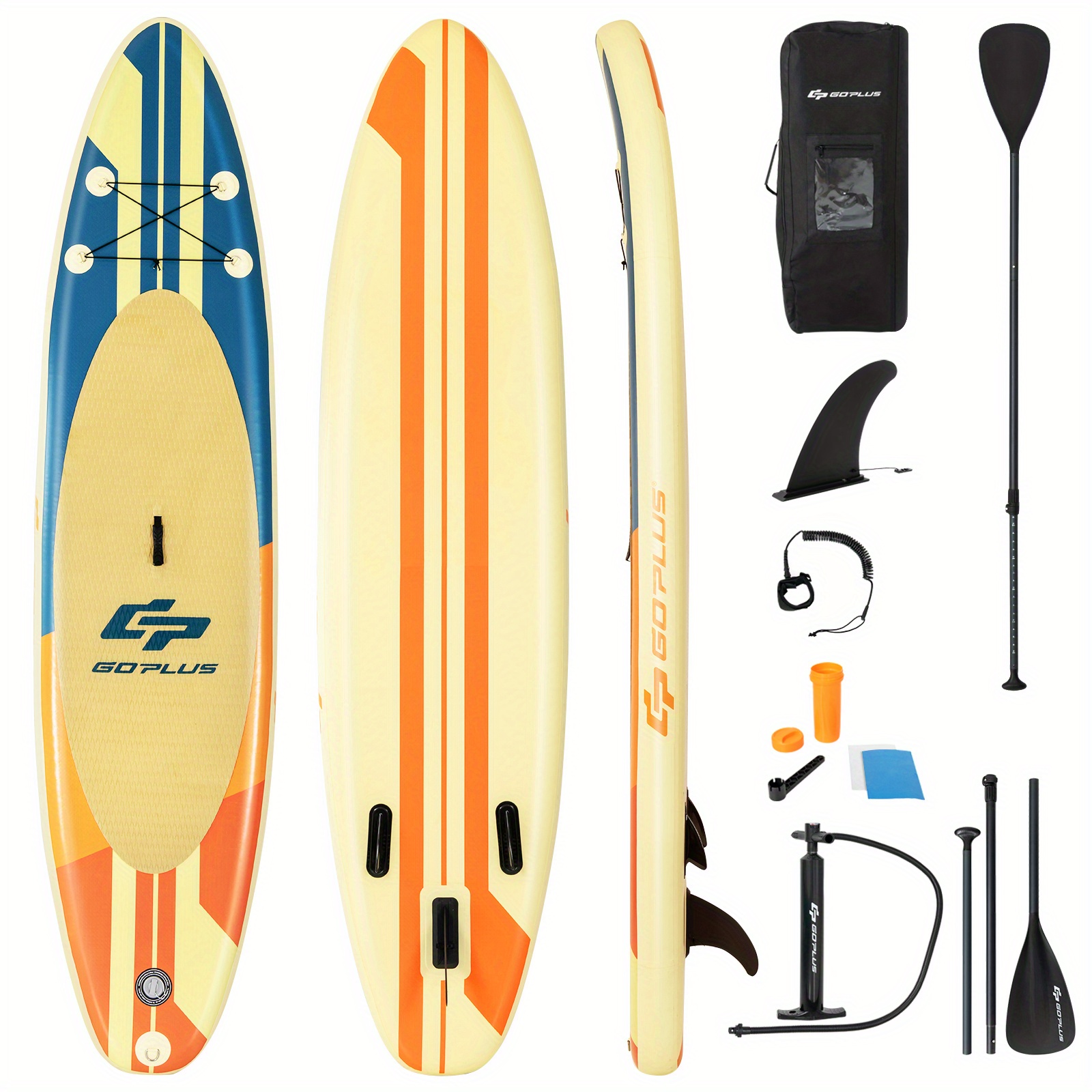 MULTIGOT 11" Inflatable Stand-Up Paddle Board Surfboard with Aluminum Paddle, Carry Bag, and Accessories - Durable Multi-Color PVC, Non-Slip EVA Deck, Adjustable Fins for All Skill Levels - 图片 2