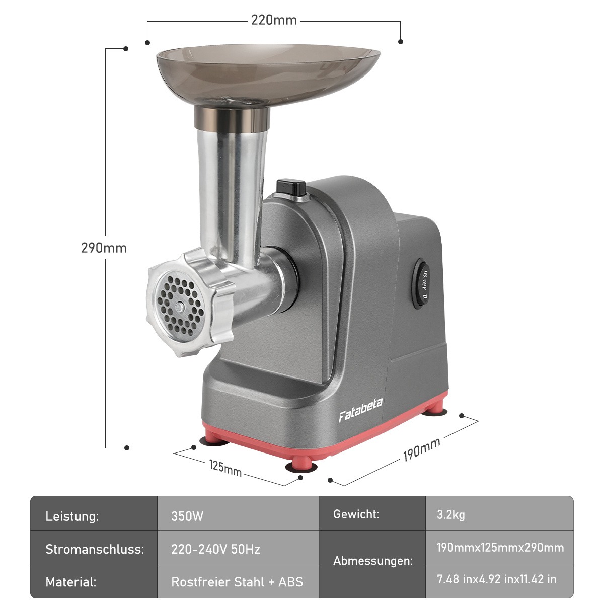 Electric Meat Grinder & Food Processor - Sausage Stuffer, Cookie Dough Mixer with 3 Stainless Steel Plates - Perfect for Home Kitchen - 图片 2