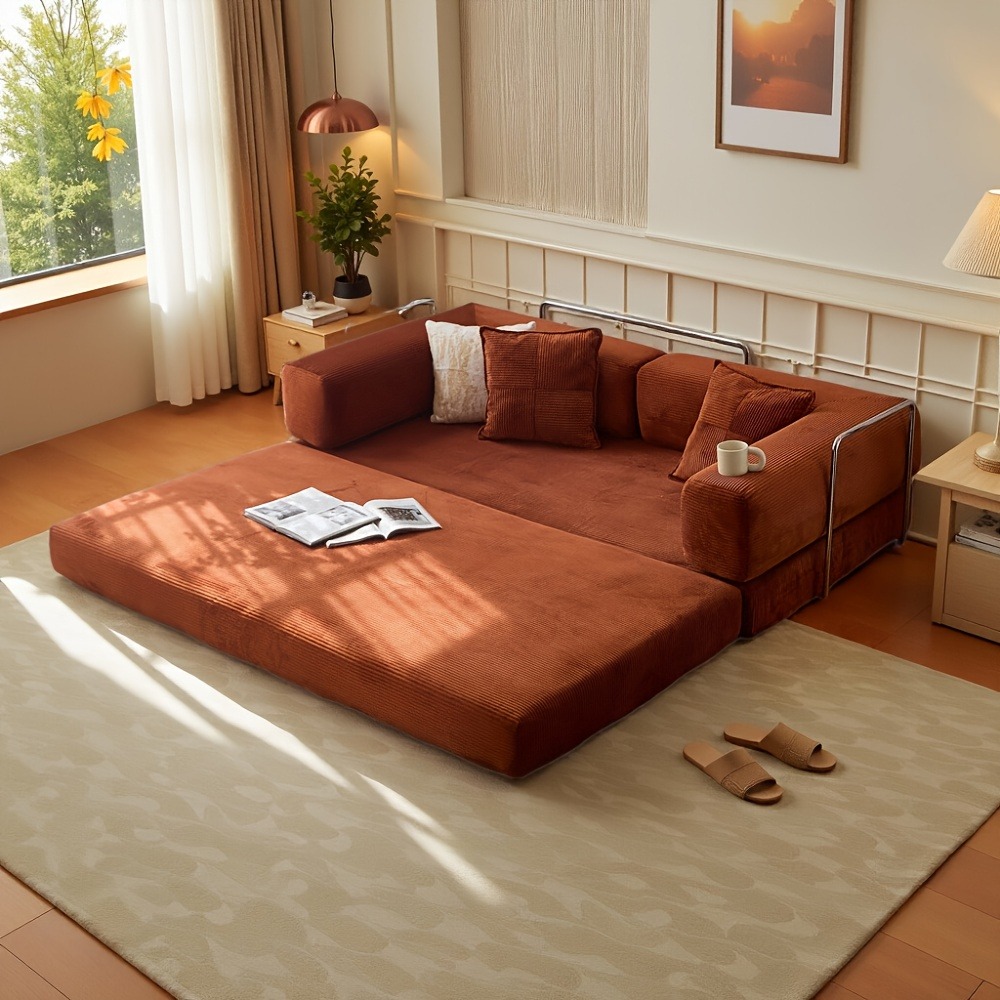 78.8'' Foldable Sofa Bed - 4-in-1 Convertible Sleeper Sofa with Memory Foam Cushioning, Space-Saving Floor Couch with Pillow Back Support & Armrests - 图片 17