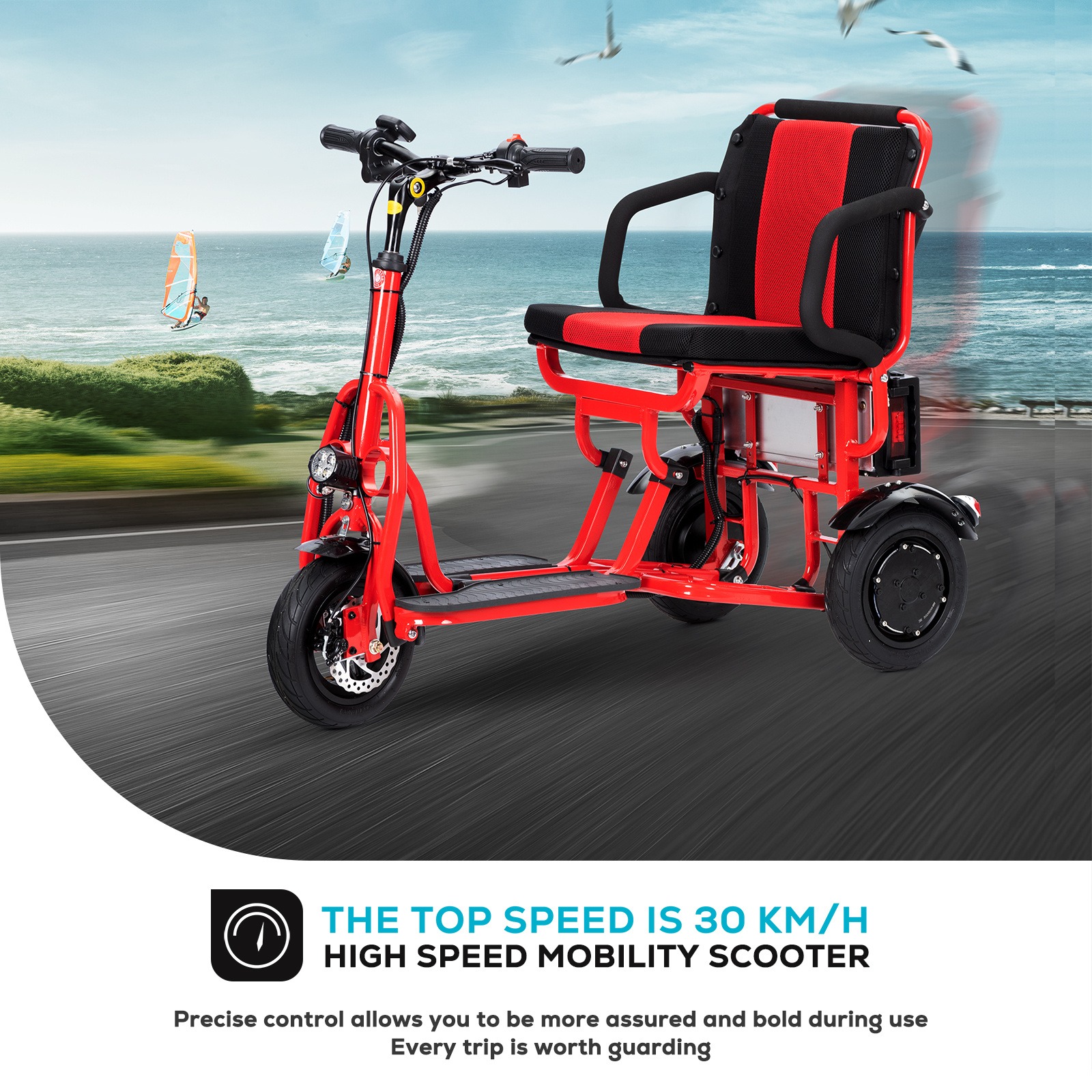 Cougar Folding Mobility Scooter, Lightweight Portable Scooter for Adults - 3 Wheel Motorized Scooter - Travel Scooters, 280lbs, Only 49lbs - 15mi Range Electric Scooter Adults - 图片 20