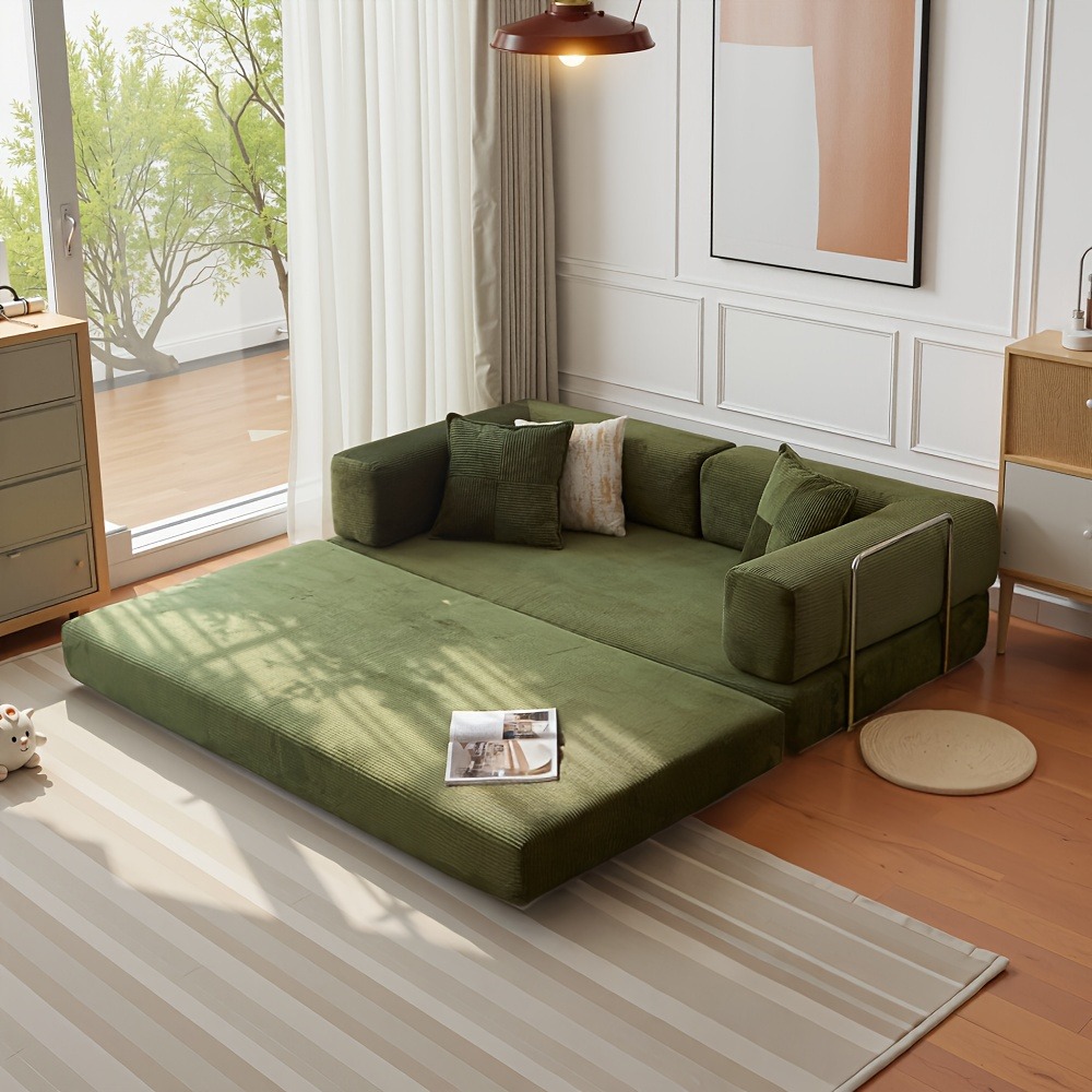 78.8'' Foldable Sofa Bed - 4-in-1 Convertible Sleeper Sofa with Memory Foam Cushioning, Space-Saving Floor Couch with Pillow Back Support & Armrests - 图片 14