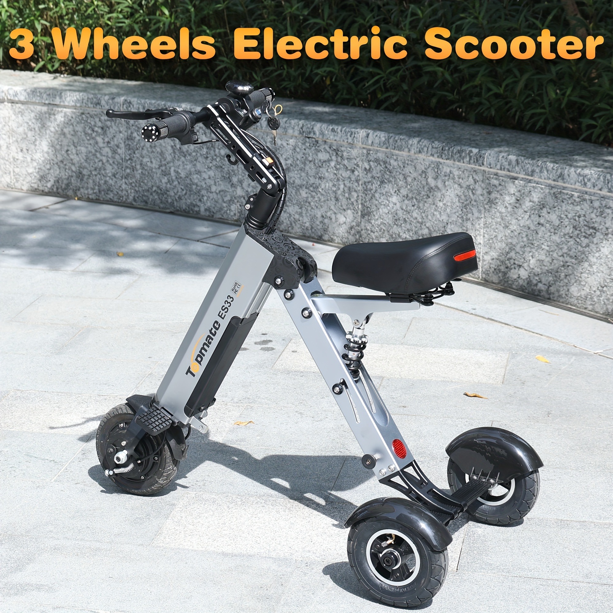 TopMate Electric Scooter, 8 Inch 3 Wheel Foldable Trike with Adult Seat, Lightweight Electric Scooter with Removable 36V 7.8AH Battery And Reverse Function - 图片 4