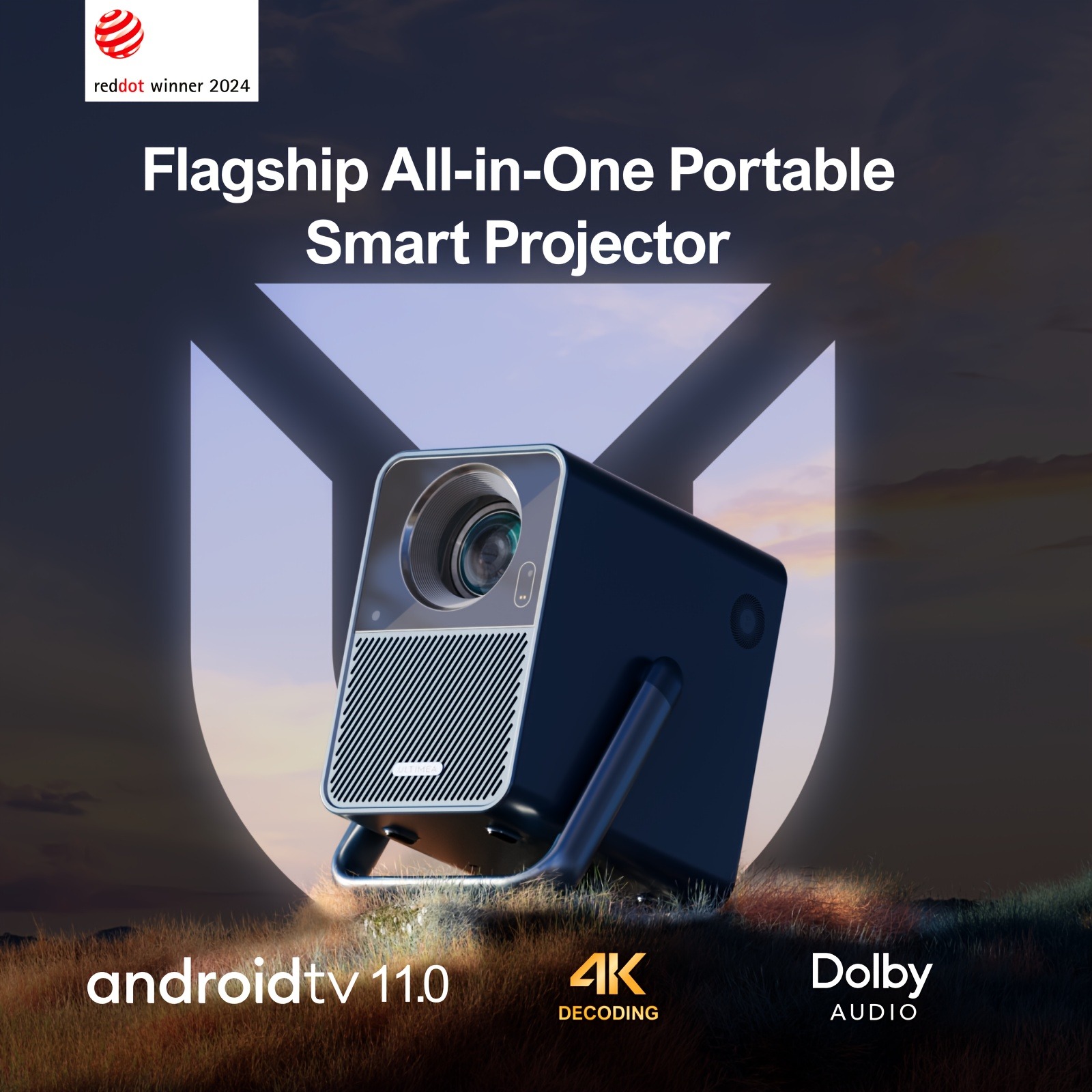 ULTIMEA 1000ANSI Office Projector with Android TV, Native1080P, 4K Decoding, Audio, WiFi Wireless 5.3, Portable Projector for Conference And Training, Office Projector for Phone, Projector for Movies On Wall with Battery, Portable Projector for Phone, Business Presentations, Home Theater, Modern Projector, Sleek Projector, Reliable Performance, Advanced Technology, Wireless Projector, Highresolution Lens, Business Professionals, Movie Enthusiasts - 图片 6
