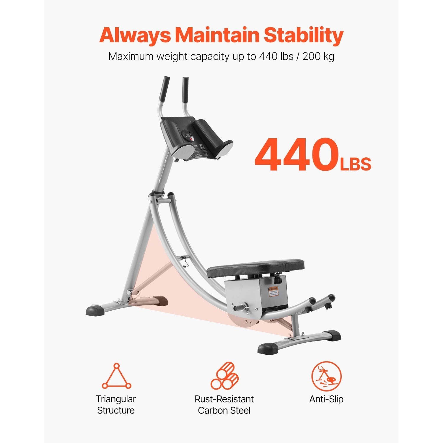 VEVOR AB Workout Machine Equipment Home Gym Core Abdominal Trainers Adjustable - 图片 4