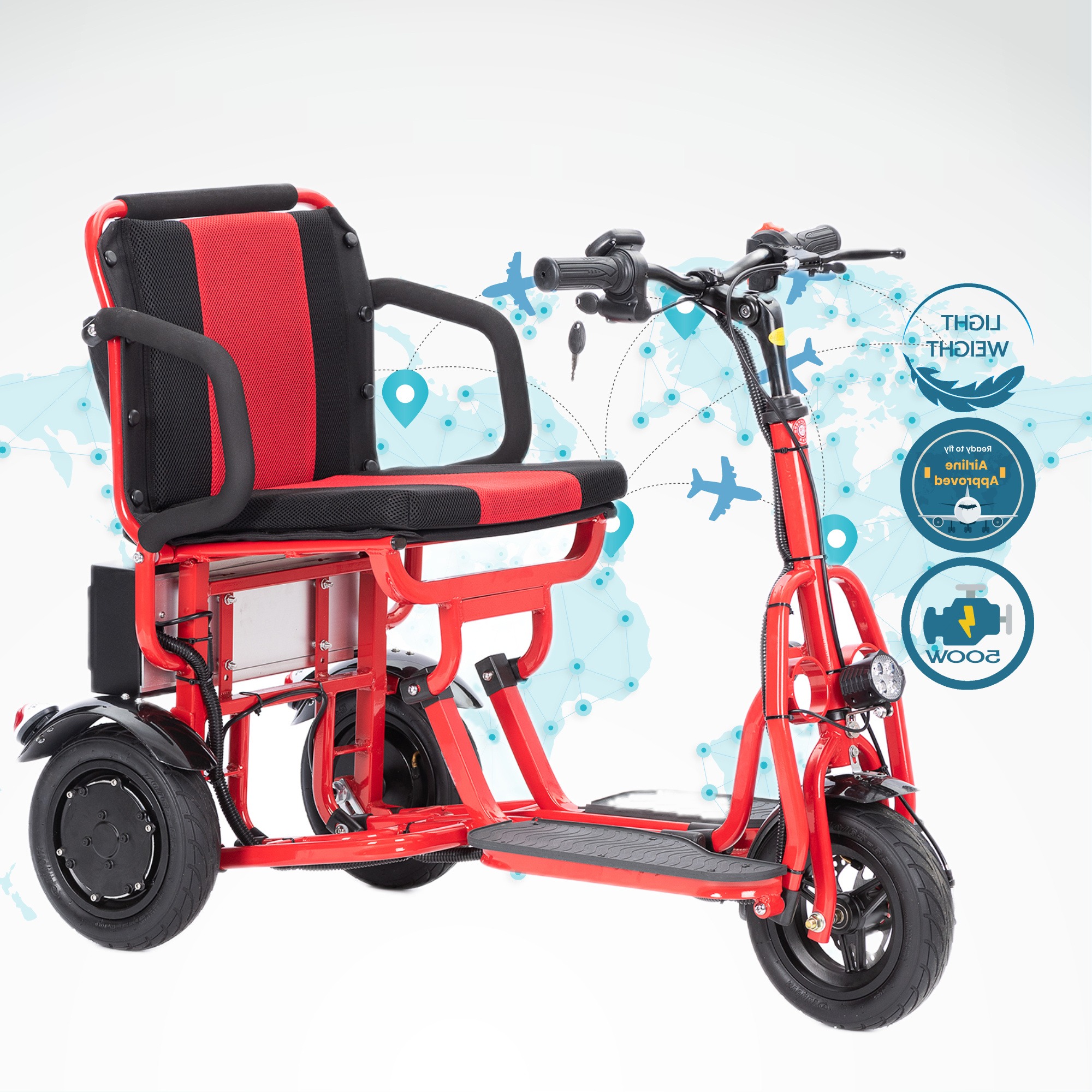 Cougar Folding Mobility Scooter, Lightweight Portable Scooter for Adults - 3 Wheel Motorized Scooter - Travel Scooters, 280lbs, Only 49lbs - 15mi Range Electric Scooter Adults - 图片 15