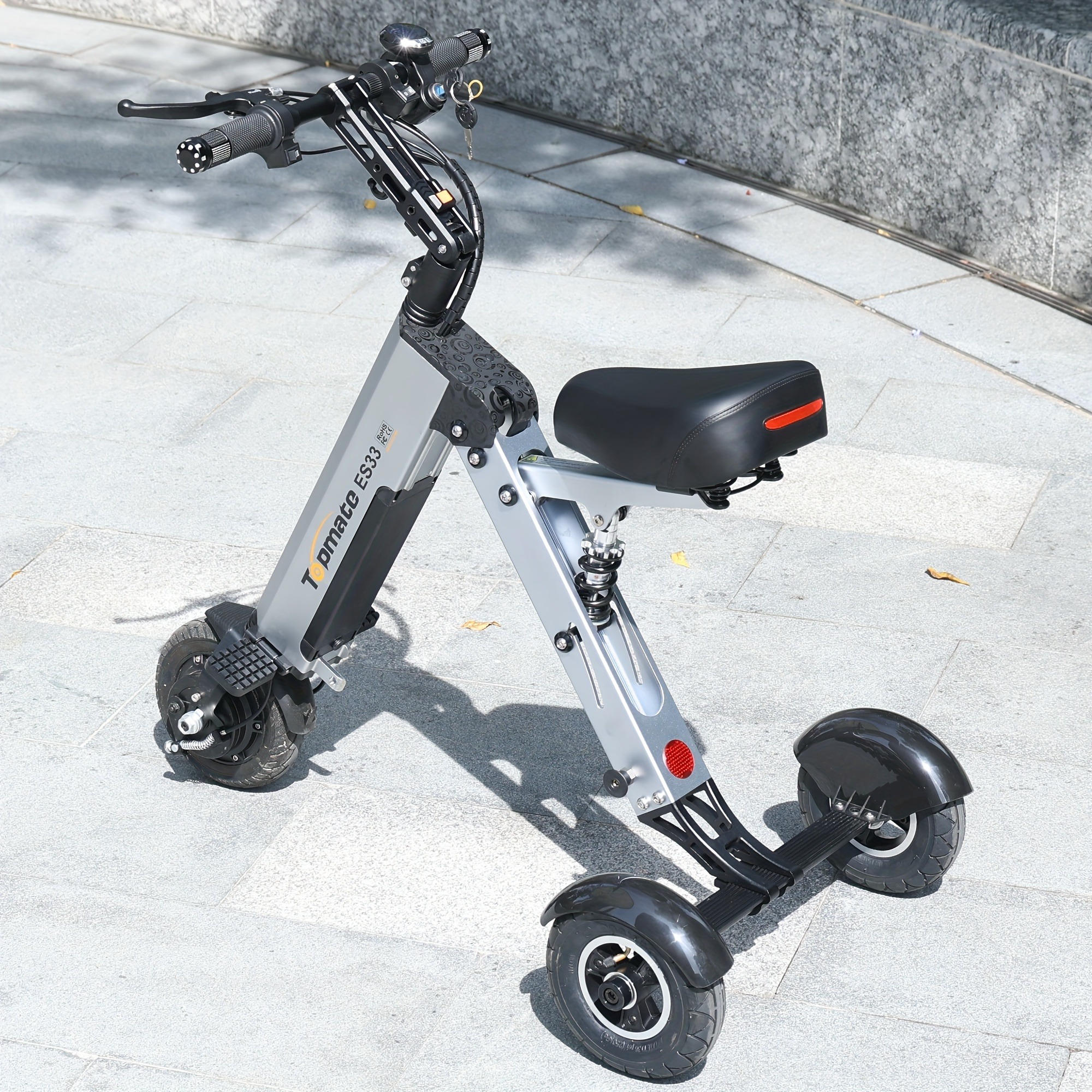 TopMate Electric Scooter, 8 Inch 3 Wheel Foldable Trike with Adult Seat, Lightweight Electric Scooter with Removable 36V 7.8AH Battery And Reverse Function - 图片 10